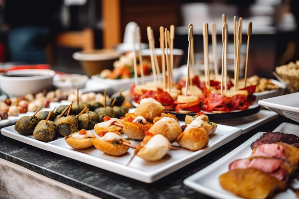 Pinchos and tapas typical of the Basque Country,