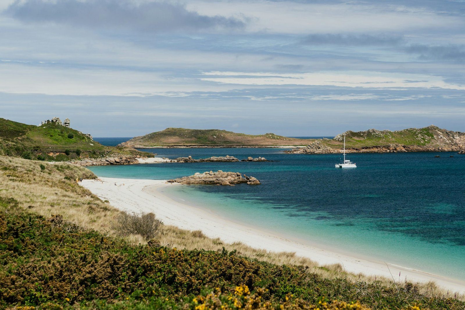 Scenic view of the Great Bay in St. Martin's Isles of Scilly, Cornwall